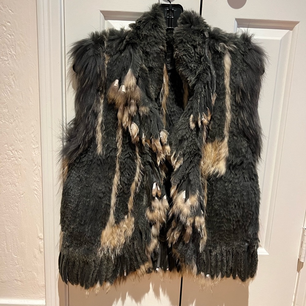 Fur vest from Saks Fifth Avenue.